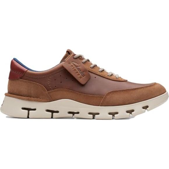 NWT Clarks Men\'s Nature X One Sneaker Dark Tan Leather 10 Medium